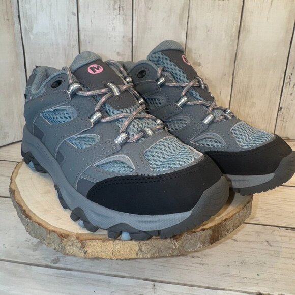Merrell Other - Merrell Moab 3 Low Kids Size 1.5M Blue Waterproof Hiking Lace Up Shoes Sneakers